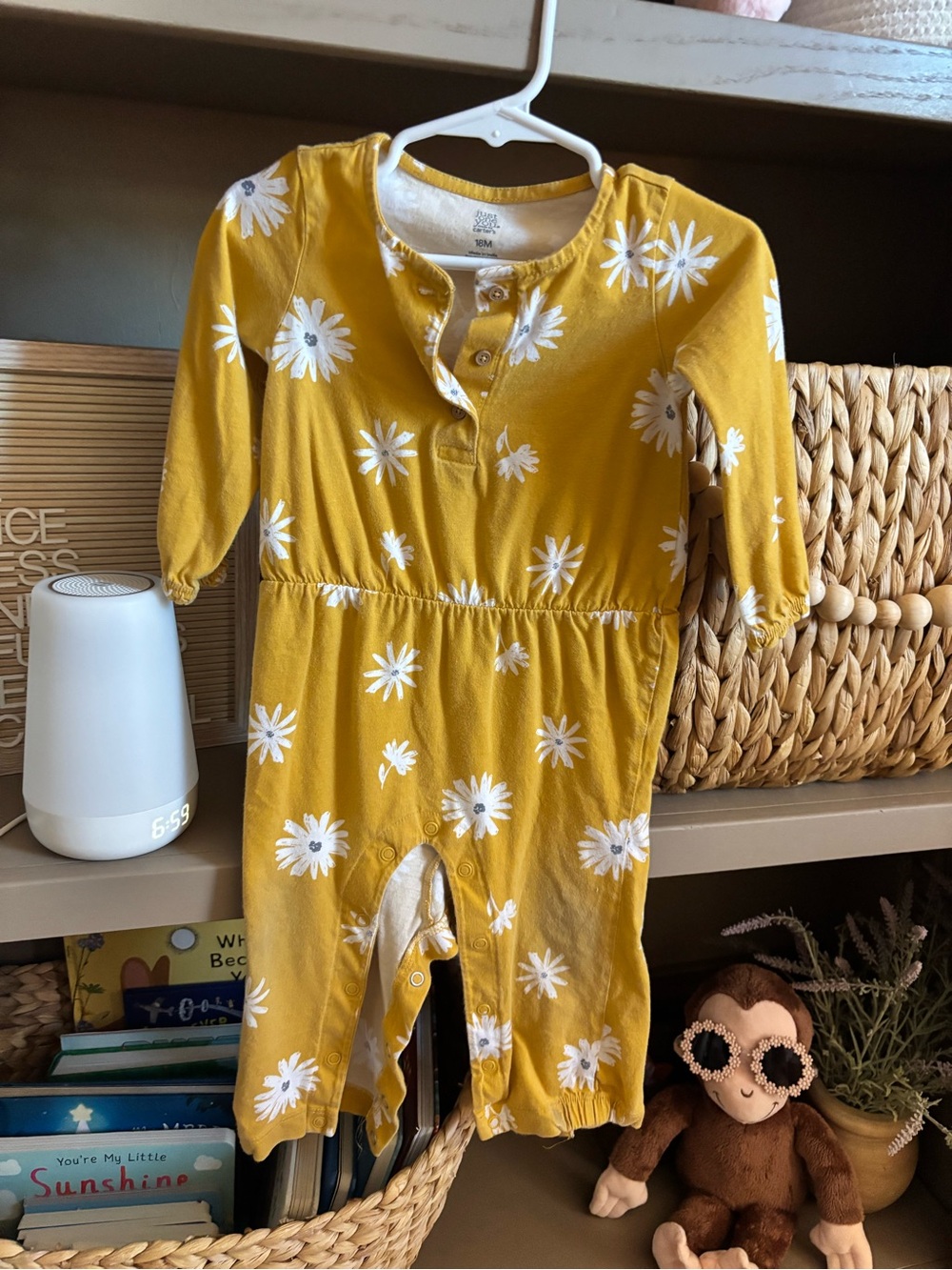 Carter's Mustard Yellow Floral Baby Romper